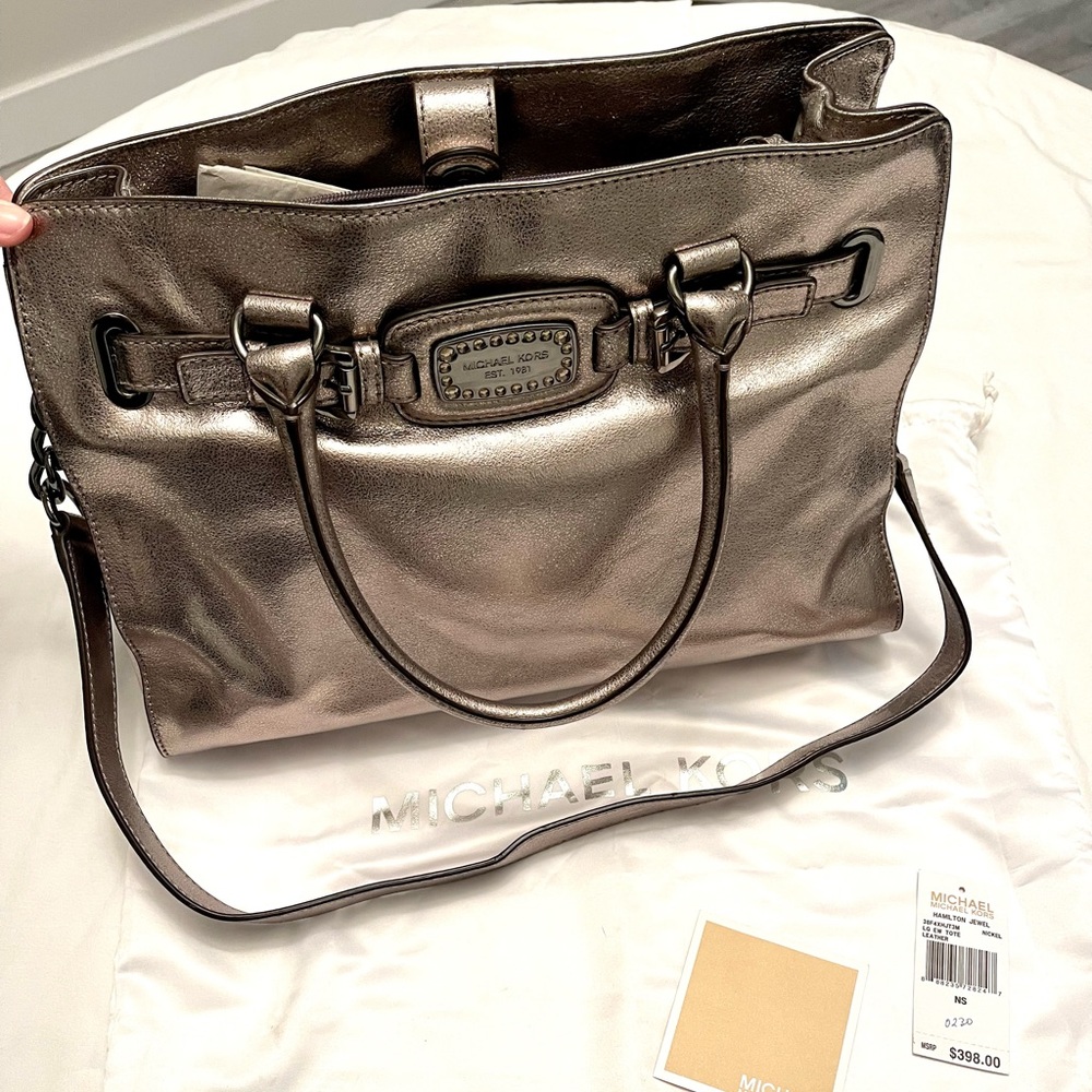 Michael Kors Hamilton Jewel Nickel Tote